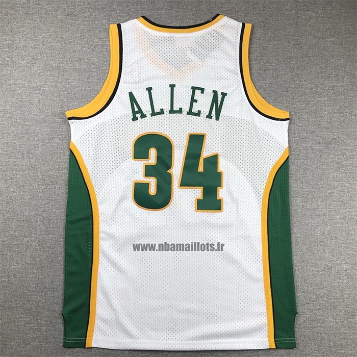 Maillot Seattle Supersonics Ray Allen NO 34 Mitchell & Ness 2006-07 Blanc